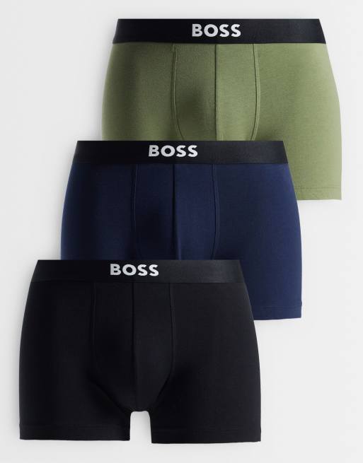 BOSS Bodywear - One - Lot de 3 boxers à logo emblématique sur le devant - Multicolore