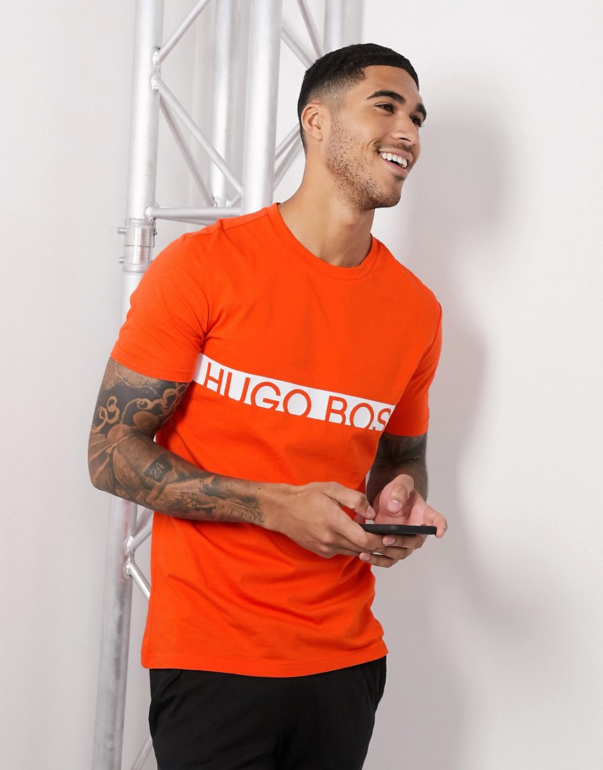 BOSS – Bodywear – Orange t-shirt med smal passform och logga