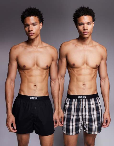 BOSS Bodywear - Pakke med 2 par boksershorts i sort og med print - view 1