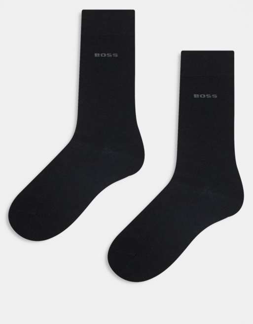 BOSS Bodywear - Pakke med 2 par sorte sokker i bambusblanding med logo