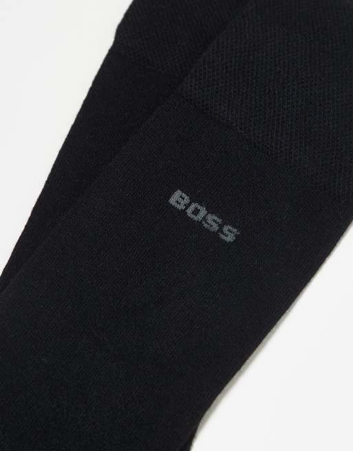 BOSS Bodywear - Pakke med 2 par sorte sokker i bambusblanding med logo, 3 af 3