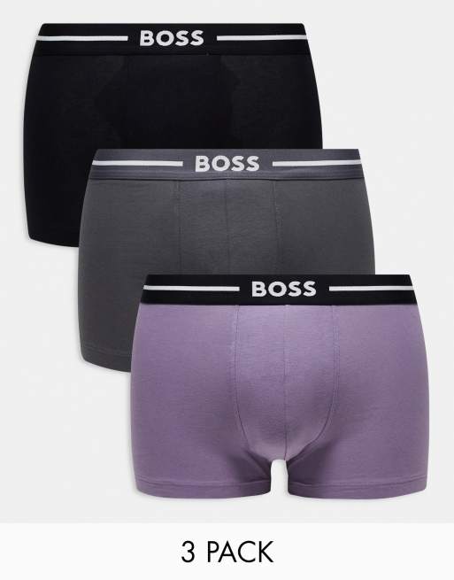 BOSS Bodywear - Pakke med 3 par ensfarvede boksershorts i multifarvet
