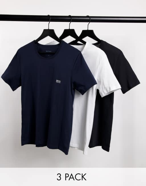 BOSS - Bodywear - Pakke med 3 T-shirts med lille broderet logo på brystet i marineblå/sort/hvid