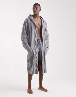 BOSS - Bodywear - Peignoir en tissu éponge - Gris