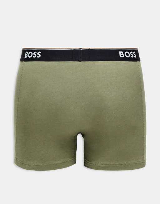 Boss Bodywear power 3-pack boxer briefs in green and black, 3 of 3