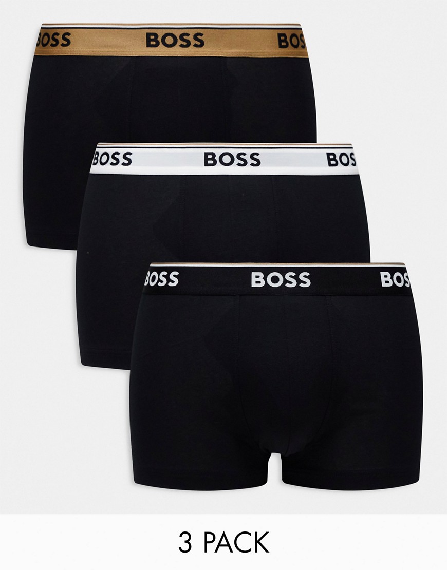 Boss Bodywear power 3 pack trunks in black