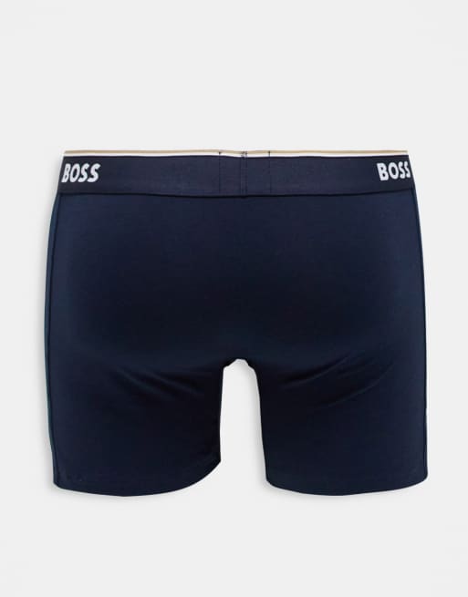 BOSS Bodywear – Power – 3er-Pack Boxerslips in Navy mit Kontrastbund, 2 von 4