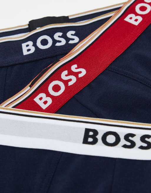 BOSS Bodywear – Power – 3er-Pack Boxerslips in Navy mit Kontrastbund, 4 von 4