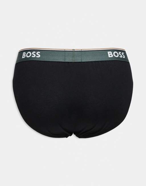 BOSS Bodywear – Power – 3er Pack Unterhosen in Schwarz, Grau und Blau, 3 von 3