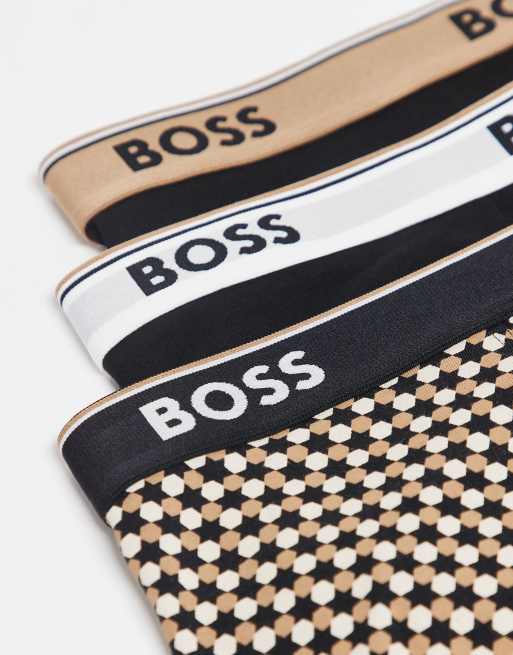 BOSS Bodywear – Power – 3er-Pack Unterhosen in Schwarz und Hellbraun, 3 von 3