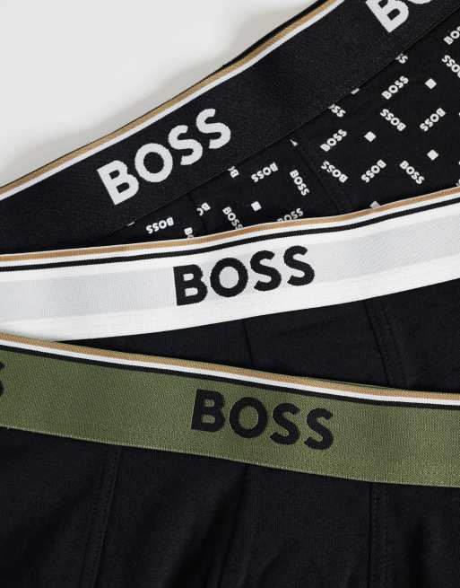 BOSS - Bodywear Power - Confezione da 3 boxer neri e kaki, 3 di 3