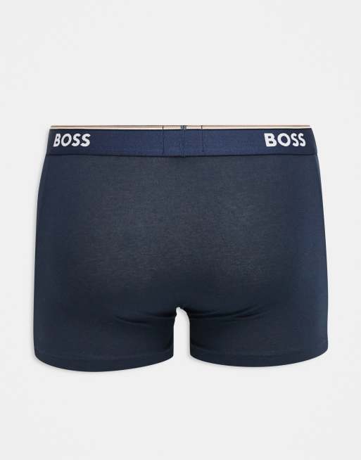 BOSS – Bodywear – Power – Marinblå och rutiga trunks, 3-pack, 3 av 3