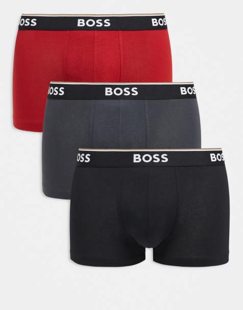 BOSS – Bodywear – Power – Svarta, grå och röda trunks, 3-pack - view 1