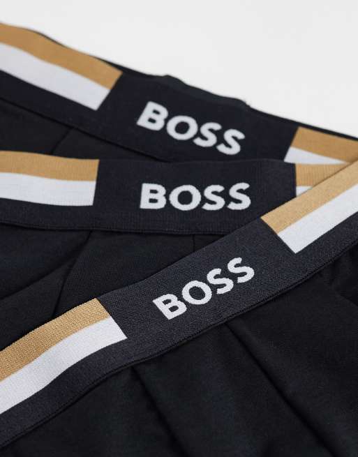 BOSS Bodywear Revive 3-pack trunks in black , 3 of 3