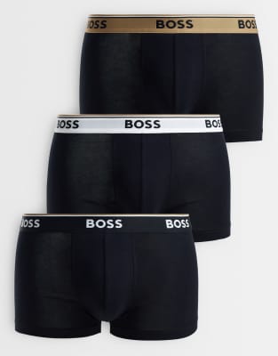 Boss Bodywear Revive 3-pack Trunks In Black