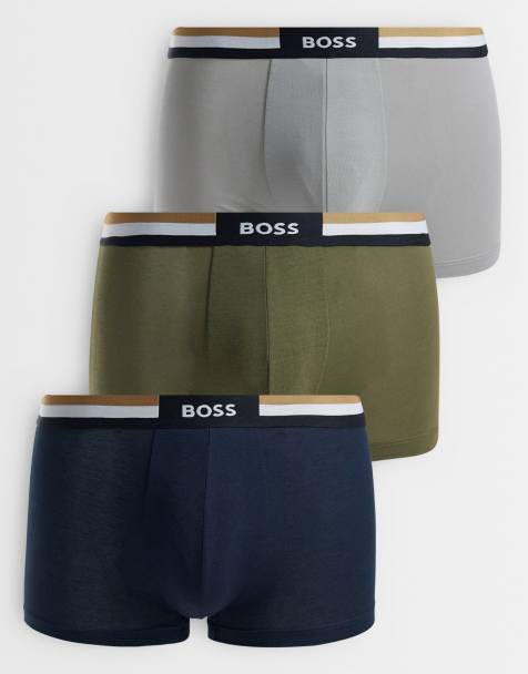 BOSS Bodywear – Revive – 3er-Pack Unterhosen in Khaki, Marineblau und Grau - view 1