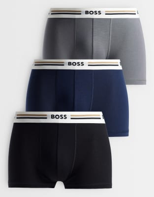 Revive - 3er-Pack Unterhosen in verschiedenen Farben mit Logo-Bund-Mehrfarbig Mehrfarbig W32