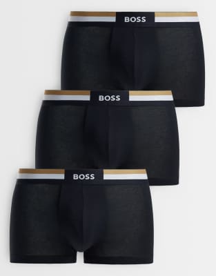 Boss Uomo Nero Boxer Corti Con Gestione Dell'umidità In Confezione Da Tre - Immagine 4