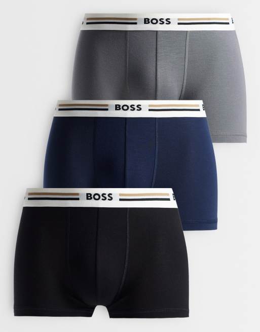 BOSS Bodywear - Revive - Lot de 3 boxers à taille à logo - Multicolore