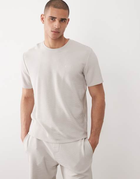 BOSS Bodywear rib lounge t-shirt in light grey (part of a set) - view 1