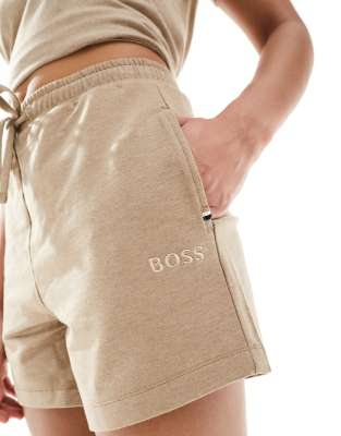 Boss Bodywear select lounge short co-ord in brown