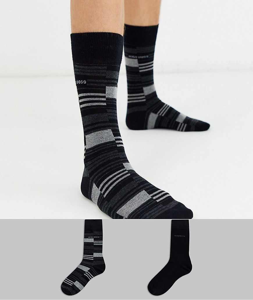 BOSS - Bodywear - Set van 2 paar sokken in zwart