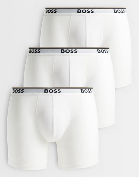 Boss Bodywear set van 3 boxer briefs met Power-logo tailleband in wit - view 1
