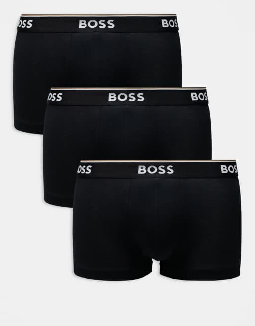 BOSS - Bodywear - Set van 3 boxershorts in zwart