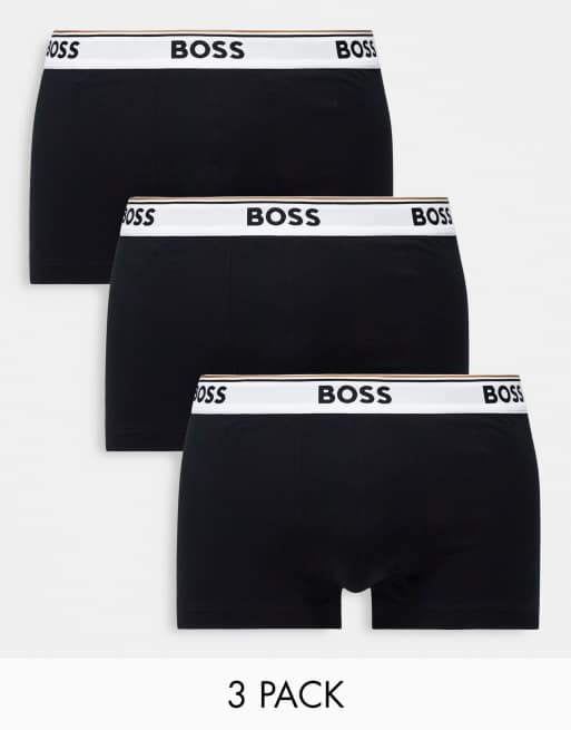 BOSS - Bodywear - Set van 3 boxershorts met contrasterende tailleband in zwart