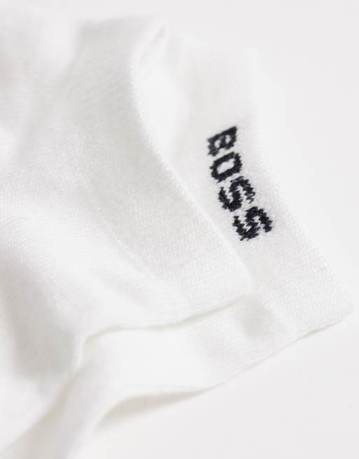 BOSS - Bodywear - Set van 3 sport-enkelsokken met logo in wit, 2 van 3