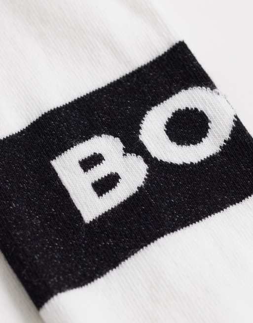 BOSS - Bodywear - Set van 3 sport-enkelsokken met logo in wit, 3 van 3