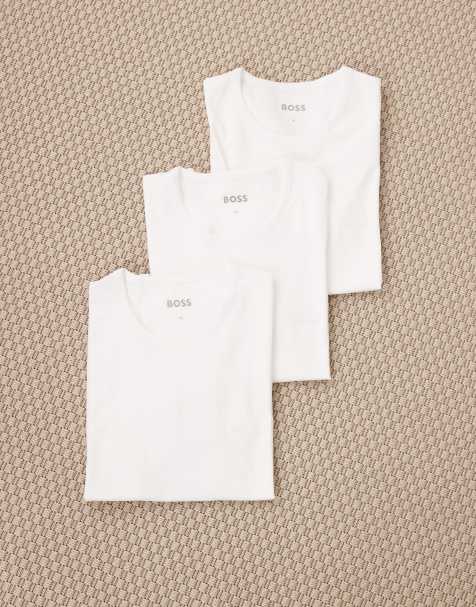 BOSS - Bodywear - Set van 3 T-shirts in wit - view 1