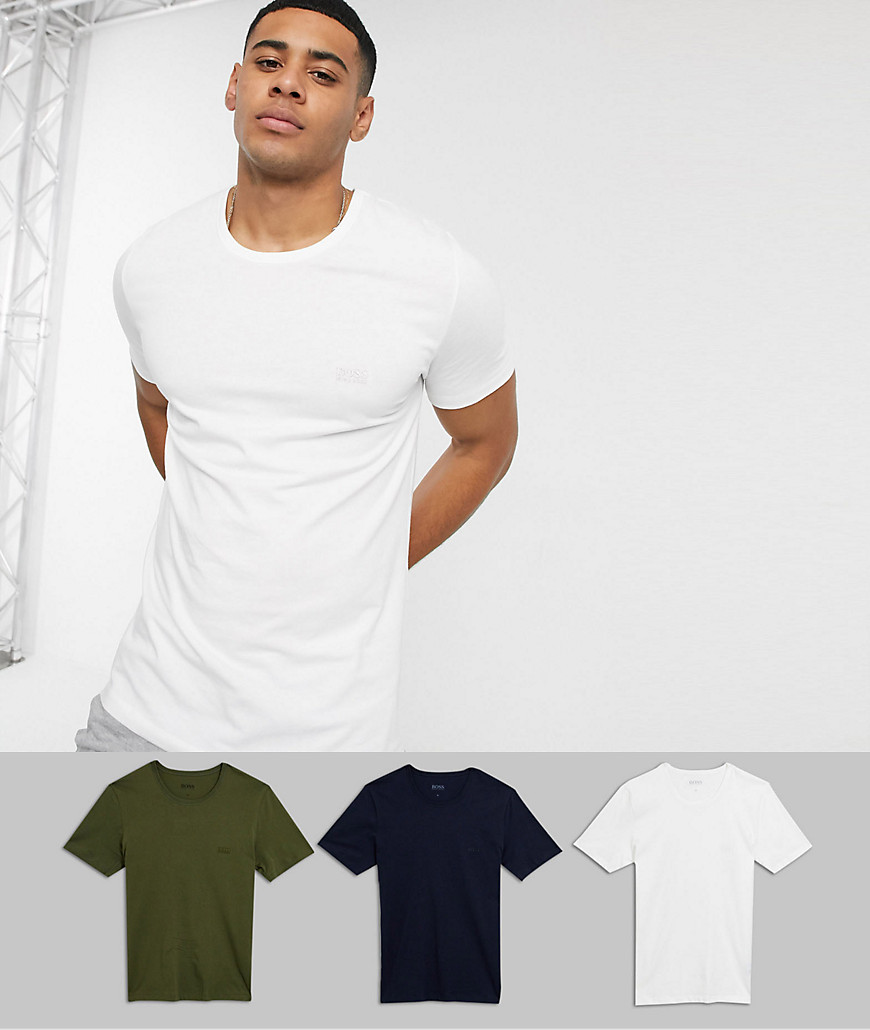 BOSS bodywear - Set van 3 T-shirts met logo in multi
