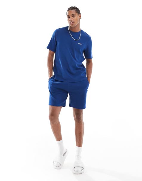 BOSS - Bodywear - Short d'ensemble gaufré - Bleu - view 1