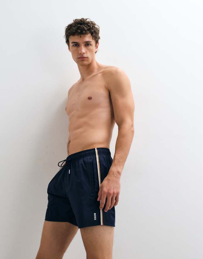 BOSS Bodywear shorts de baño icónicos en azul marino