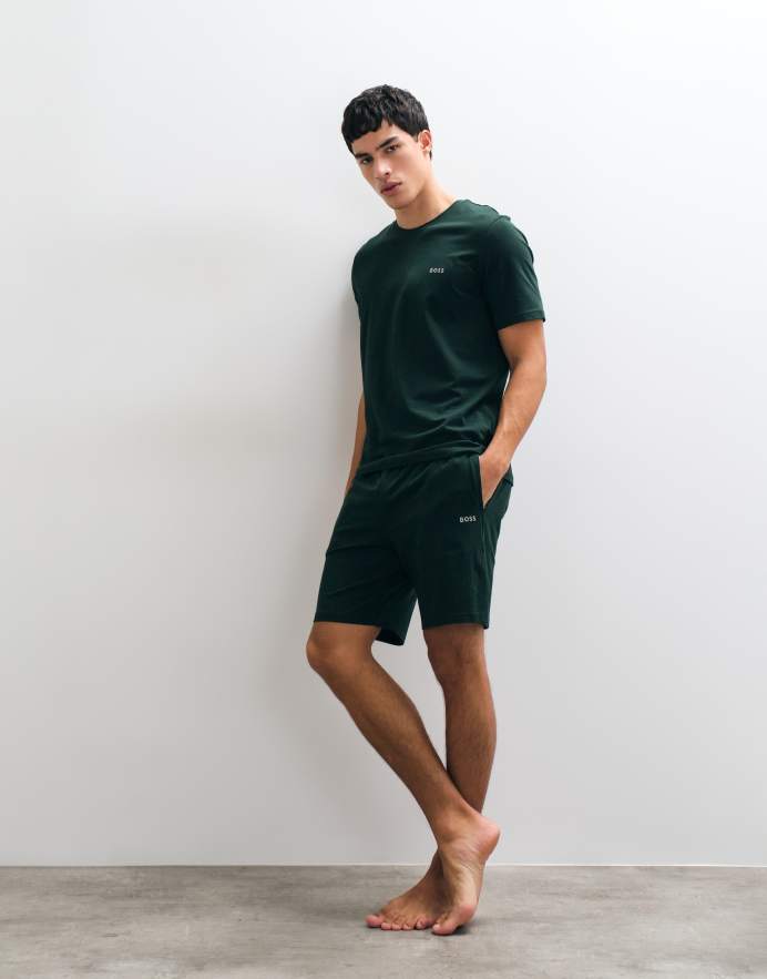 BOSS Bodywear shorts de conjunto en verde oscuro