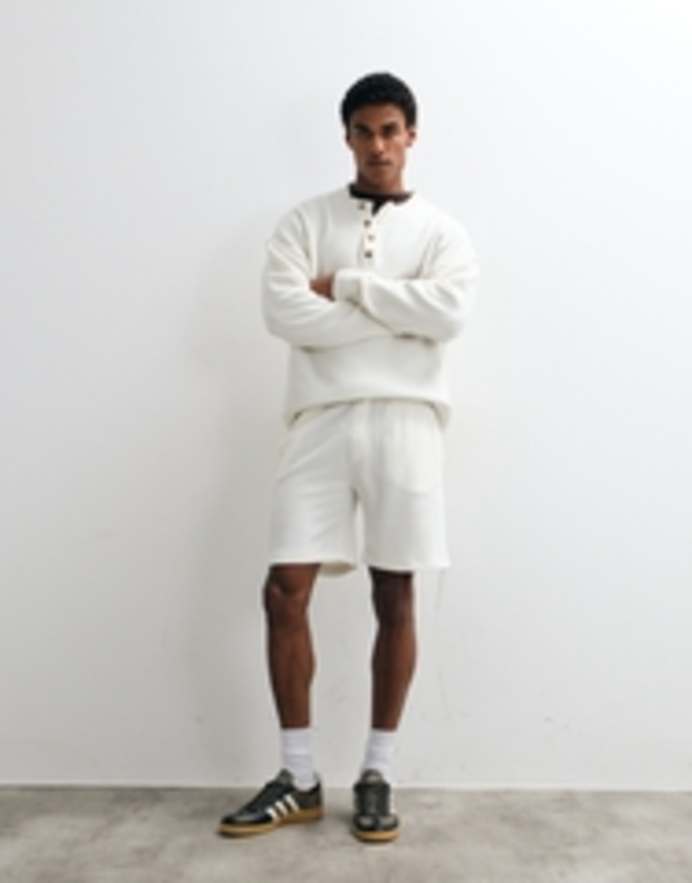 BOSS Bodywear shorts de conjunto estructurados en blanco roto