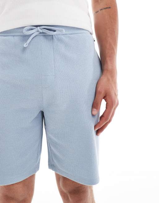 BOSS – Bodywear – Shorts in Blau mit Waffelstruktur, 2 von 5