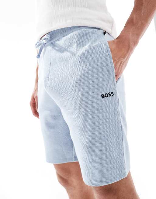 BOSS – Bodywear – Shorts in Blau mit Waffelstruktur, 3 von 5
