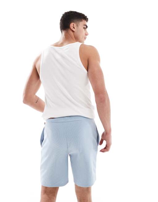 BOSS – Bodywear – Shorts in Blau mit Waffelstruktur, 5 von 5