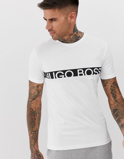 BOSS bodywear slim fit logo t-shirt in white | ASOS