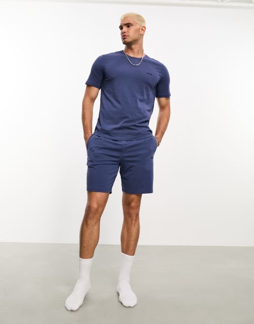 Boss Bodywear small logo shorts in blue 