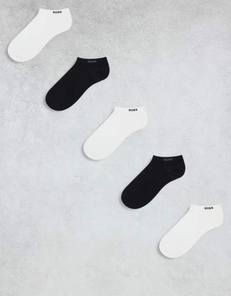 BOSS – Bodywear – Sneakersocken in Weiß/Schwarz mit Logo im 5er-Pack - view 1