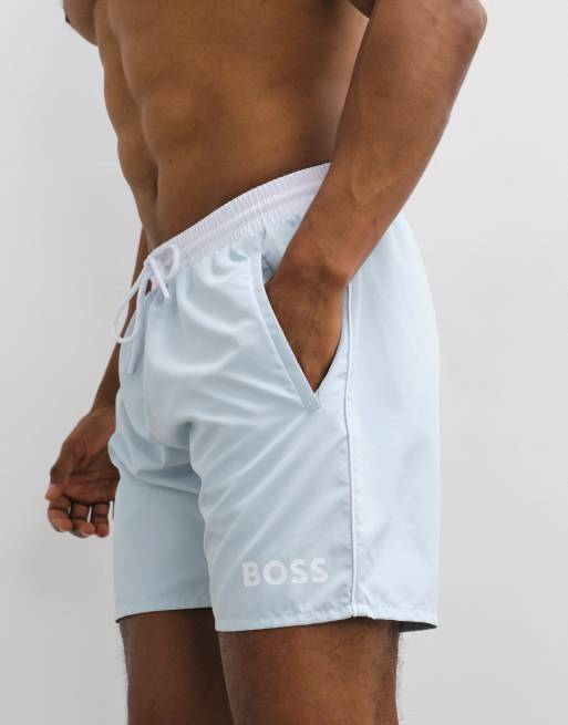 BOSS Bodywear - Starfish - Short de bain avec logo imprimé - Bleu clair, 3 de 5