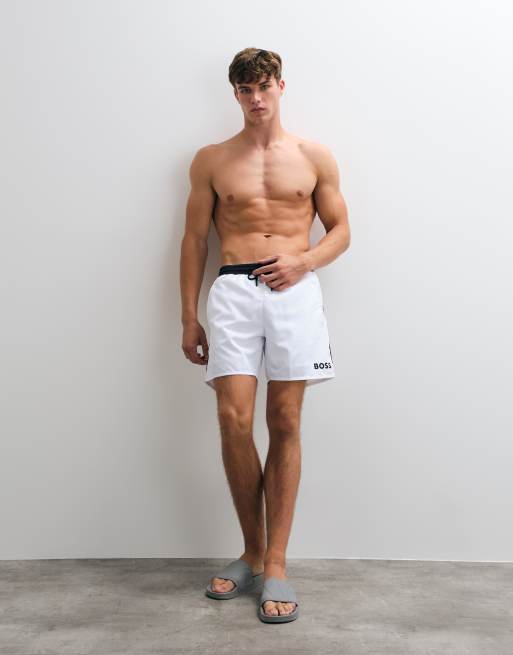 BOSS Bodywear Starfish zwemshort met logoprint in wit, 2 van 5