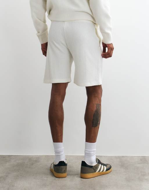 BOSS Bodywear Structure co-ord shorts i råhvid, 4 af 5