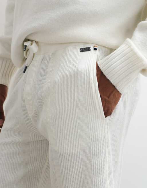BOSS Bodywear Structure co-ord shorts i råhvid, 5 af 5
