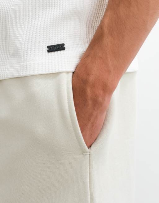 BOSS Bodywear Structure co-ord T-shirt in gebroken wit, 2 van 5