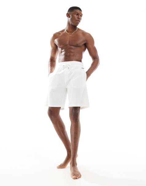 BOSS Bodywear Structure jersey shorts in natural beige - view 1
