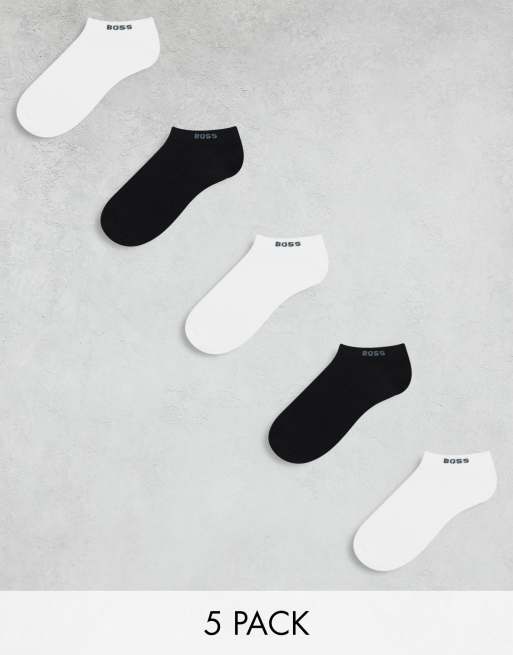 BOSS – Bodywear – Svarta och vita träningsstrumpor, 5-pack